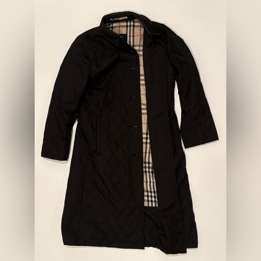 Burberry Women’s Black Quilted Coat size S - Picture 2 of 6
